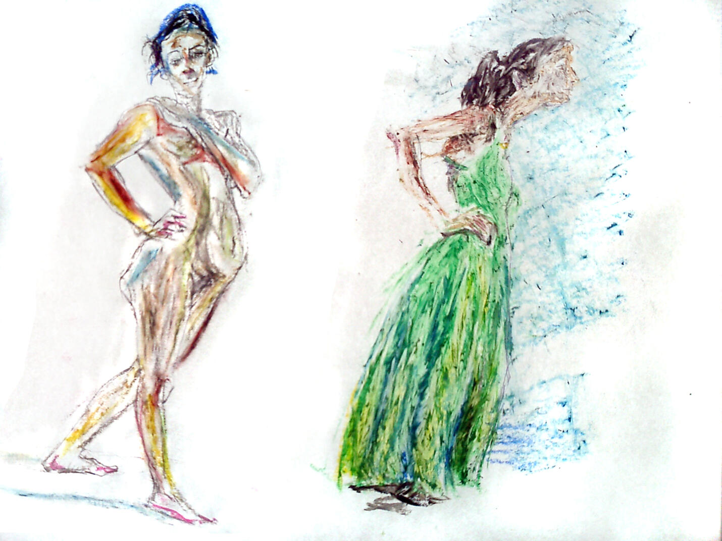 Craypas smeared drawings