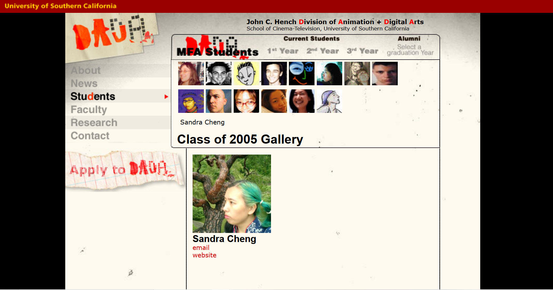 USC animation website redesign collaboration 2003-2006