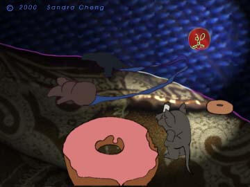 Hung Moon, VFS 2000 death watched by rat eating a donut